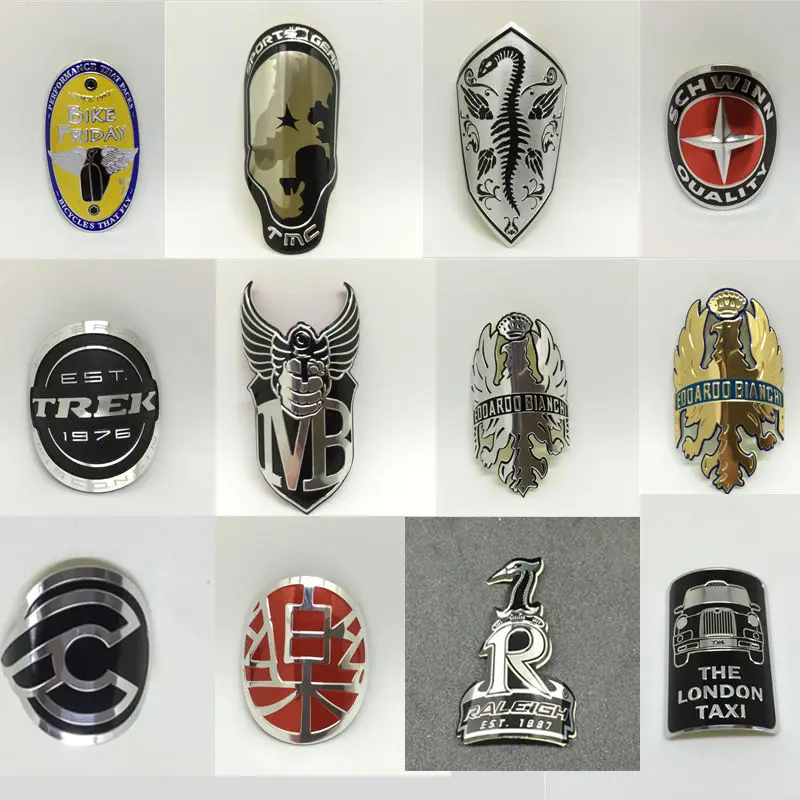 BMX Bicycle Bike Frame Fixed Gear Tube Alloy Head Badge Decals Stickers