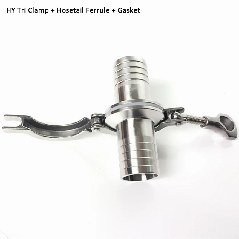 

1/2" to 4" Hosetail Ferrule Adapter +Tri Clamp +Sillicon Gasket stainless steel 304 Sanitary Pipe Fitting