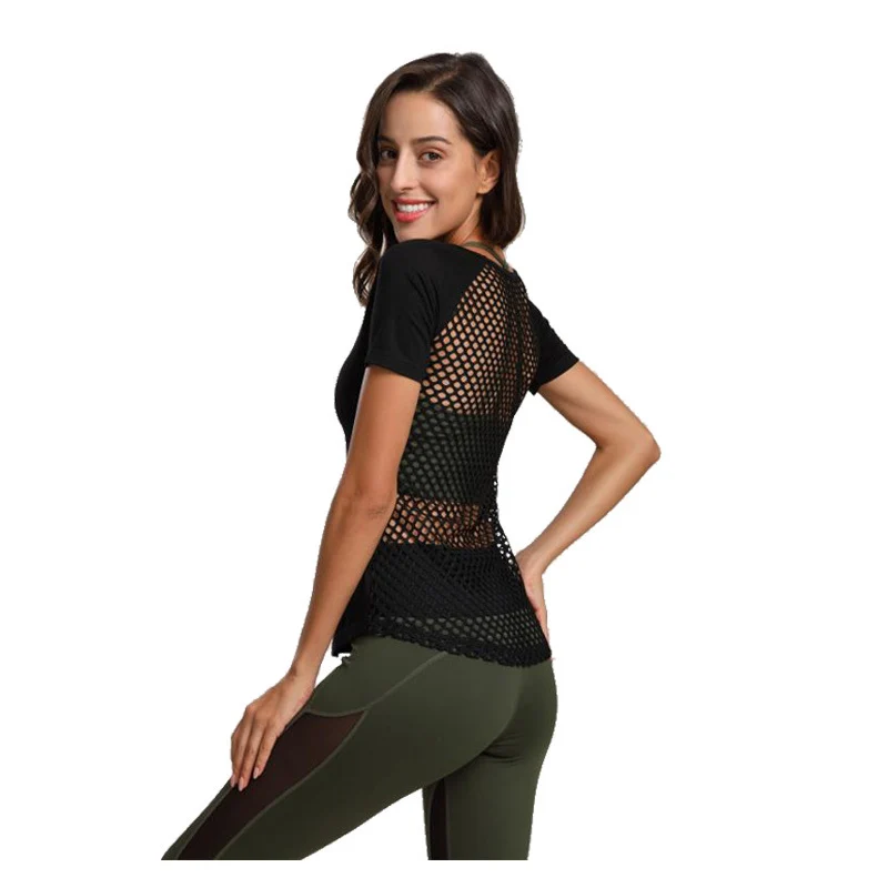 

New Female Sport Top Woman T-shirt backless Yoga tops Gym Fitness Sport Vest Singlet Running Training Clothes for Womem