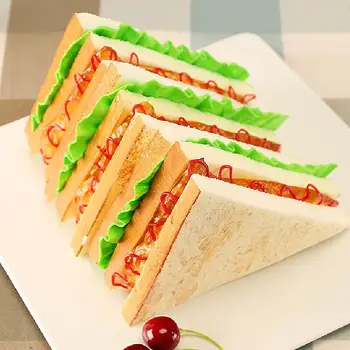 

Fake Western Style Fast Food Model Simulation Sandwich roasted butter toast Sample Display