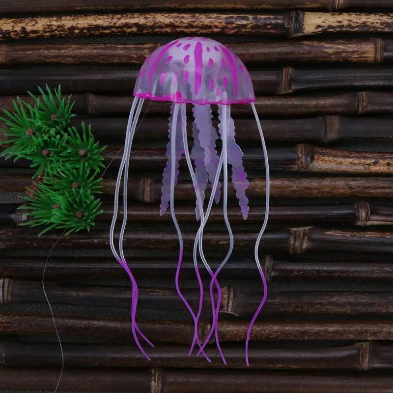 Аквариум силиконовый светящийся эффект плавания искусственный Медуза орнамент аквариум подводный светящийся орнамент ландшафтное украшение