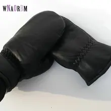 Мужские перчатки из овчины, перчатки из натуральной кожи для мужчин, зимние уличные теплые меховые утепленные теплые перчатки