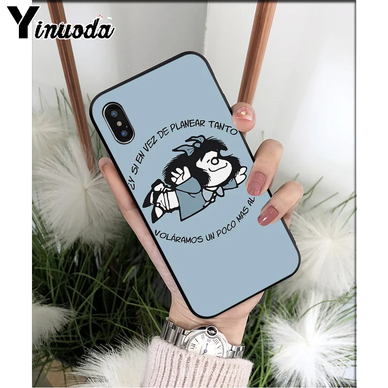 Yinuoda Argentina Quino Mafalda Girl TPU мягкие Аксессуары для телефонов Чехол для iPhone 5 5Sx 6 7 7plus 8 8Plus X XS MAX XR