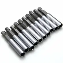 10Pcs 60mm Magnetic Screwdriver Extension Bit Tips Holder 1/4in Hex Shank Set