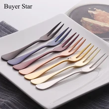 4 Pcs/Lot Luxury Cake Forks Stainless Steel Salad Fork Thick Cutlery Set Fruit Fork Gold Snail Fork