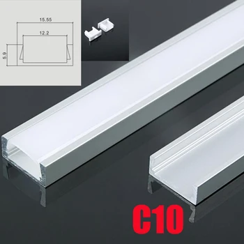 

C10 20Sets 100cm U Shape LED Bar Lights Aluminum Channel Profile With Cover, End Caps and Mounting Clips for LED Strip Lights