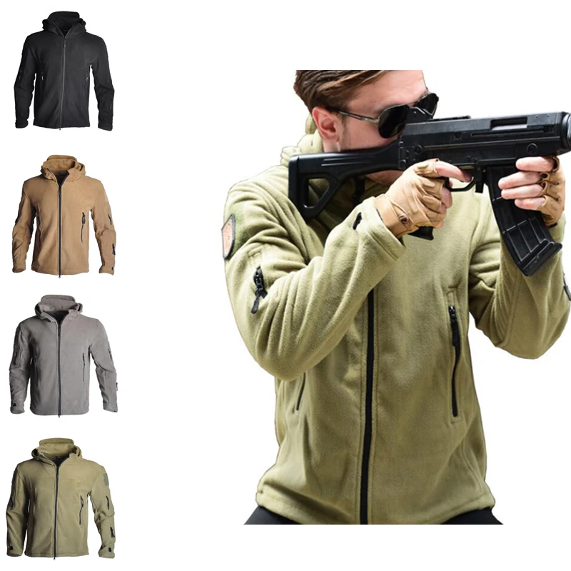 

Softshell Tactical Fleece Lining Jacket Men Outdoor Hiking Camping Windbreaker Thermal Jacket Tactical Hunting Sport Clothes