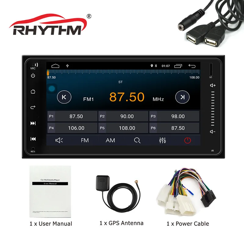 

AutoRadio 2 Din Android 6.0 Car Radio Car Stereo 1G+16G GPS Navigation 7" touch 1024*600 Wifi Bluetooth USB RDS/AM/FM for Toyota