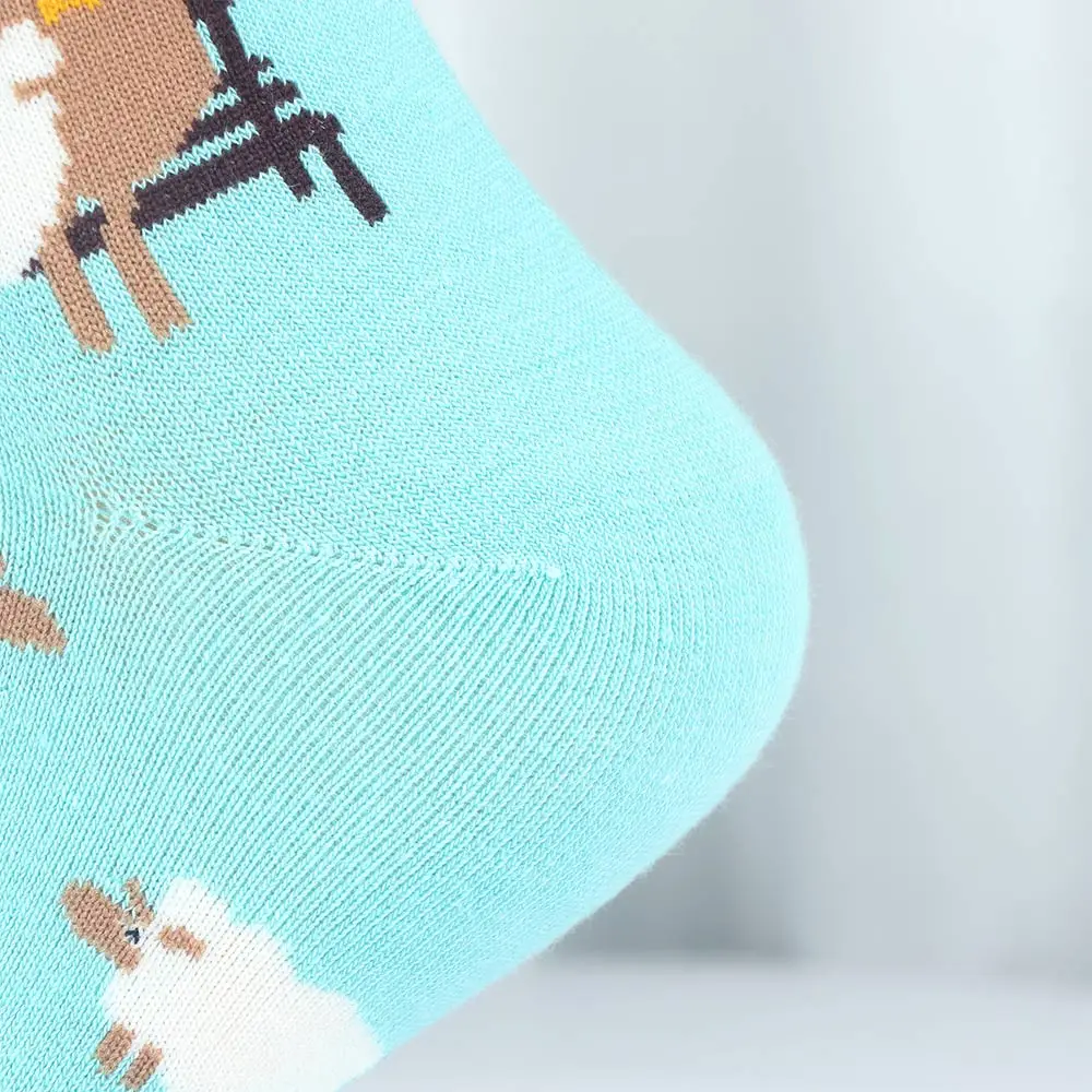 Хлопковые женские носки с мультяшной овечкой, крокодиловой коровой; сезон осень-зима; женские милые носки в стиле Харадзюку; модные хипстерские носки с животным принтом