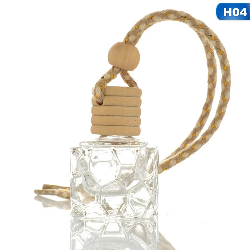 Glass Clear Refillable Car Fragrance Perfume Air Freshener Hanging Bottle Car Perfume Empty Bottles - Название цвета: H04