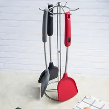 Силиконовая лопатка с длинной ручкой, антипригарная лопаточка для сковороды, кухонная лопатка из нержавеющей стали, кухонная утварь