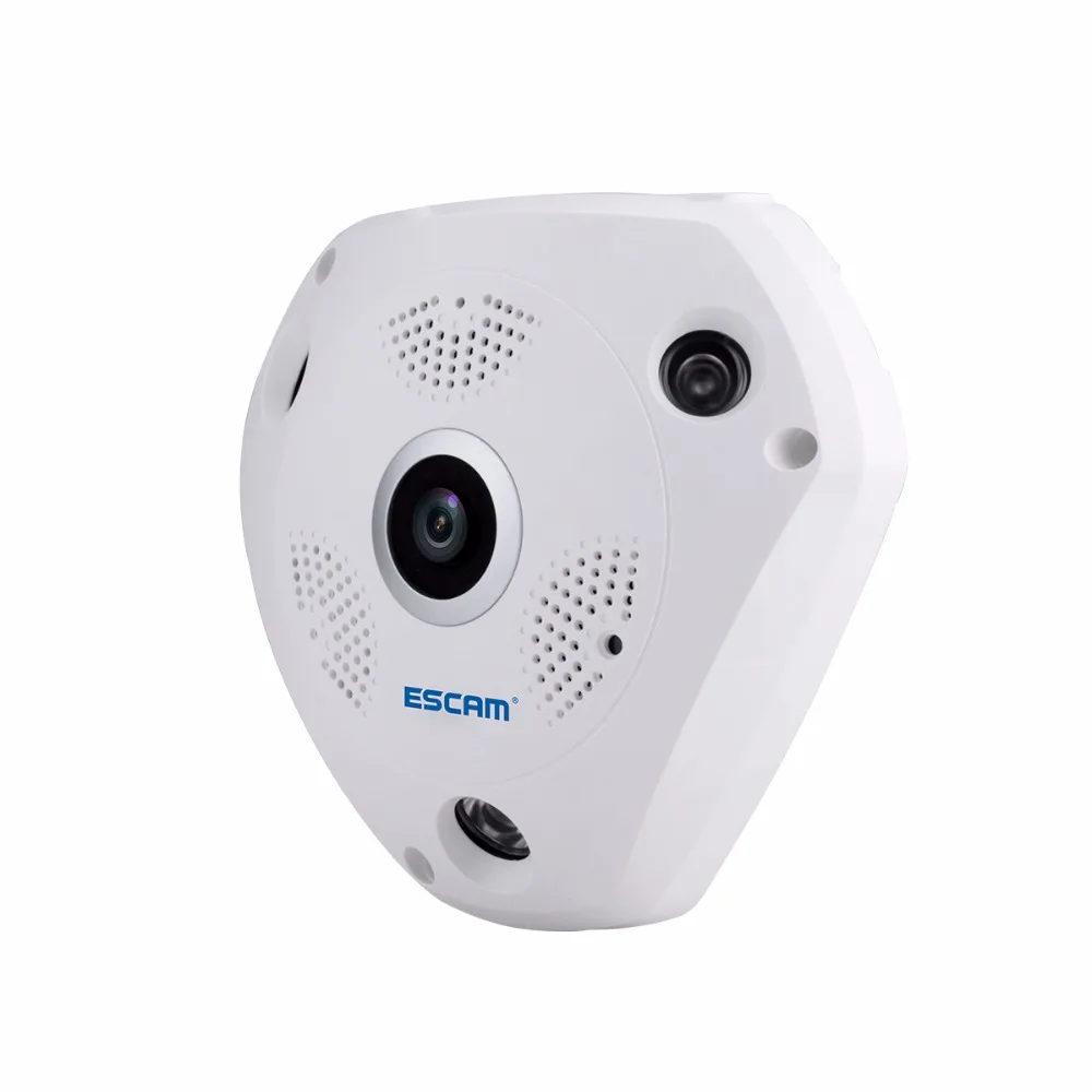 ESCAM Fisheye Camera Support VR Box QP180 Shark 960P IP WiFi Camera 1.3MP 360 Degree Panoramic Infrared Night Vision Camera ESCAM Fisheye Camera Support VR Box QP180 Shark 960P IP WiFi Camera 1.3MP 360 Degree Panoramic Infrared Night Vision Camera
