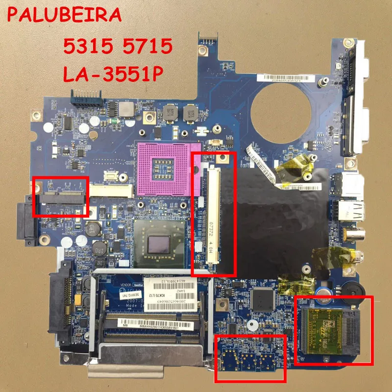 

PALUBEIRA LA-3551P ICL50 REV:2.0 MBAKM02001 MBAHH02001 ICK70 MotherBoard for ACER Aspire 5315 5715