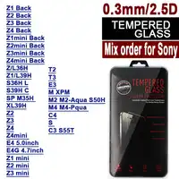 400PCS mixed tempered glass screen protector For Sony XA2/XA1 Ultra/XZ2 Compact/XZ1/XZS/XZ4 Compact/Z5 mini 2.5D 0.3mm
