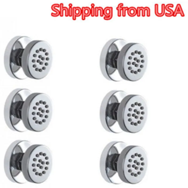 6pcs 5cm Round Brass Massage Body Jet Spray for Spa Bathroom Shower Jet