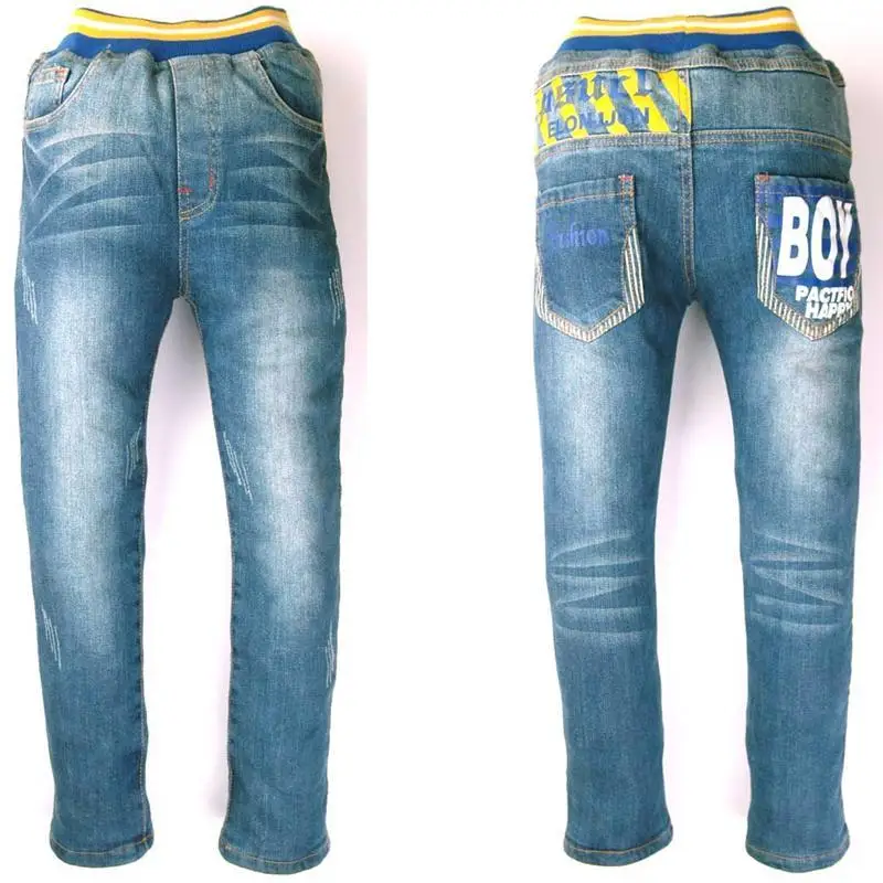 

Teen Boys outerwear Jeans Thermal velvet child Denim Warm pants, kids fleece warm trousers winter Spring new Year