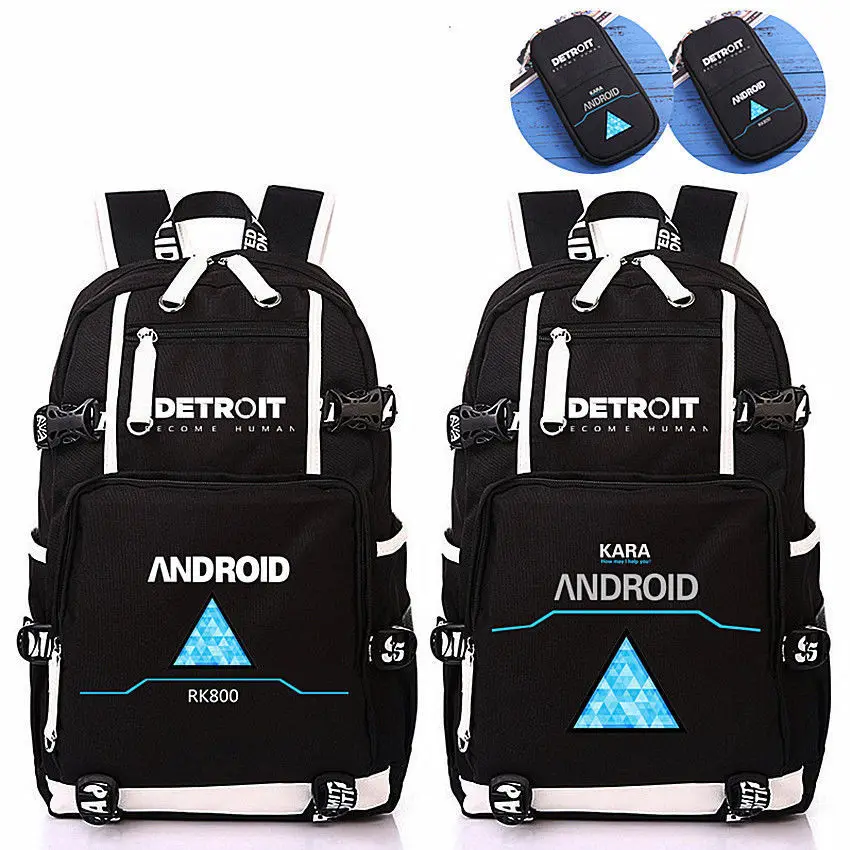 DBH Detroit diventa zaino umano zaino borsa a tracolla per studenti Laptop  borsa da viaggio nera astuccio per matite gioco regalo nuovo|Game Costumes|  - AliExpress