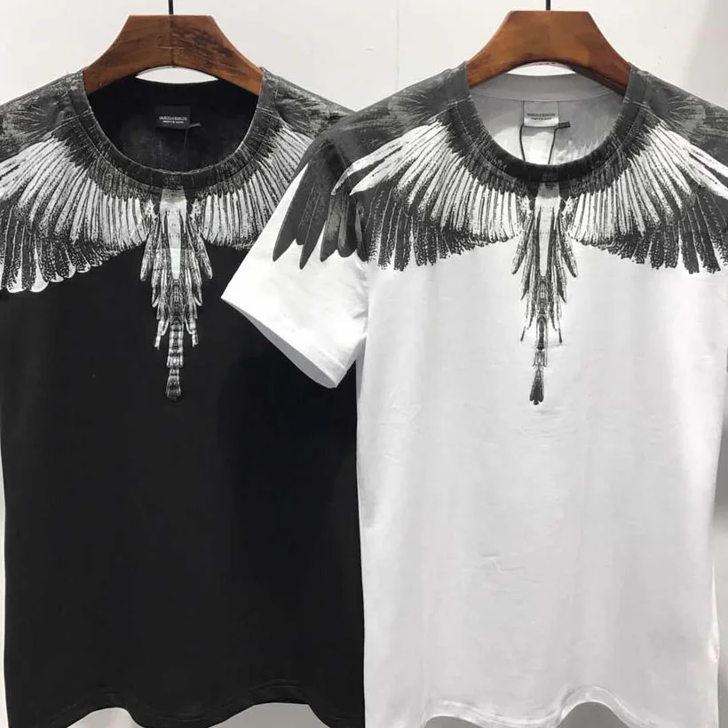 

Marcelo Burlon T Shirt New Arrival Owl Wings Print MB Top Tees Men Women High Quality Marcelo Burlon T-shirt Kanye West Fashion