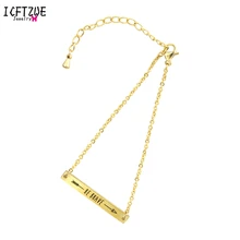 Dianshangkaituozhe 10 шт. Золото Цвет Нержавеющая сталь быть храбрым геометрический бар браслет Браслеты Mujer ручной Интимные аксессуары для Для женщин