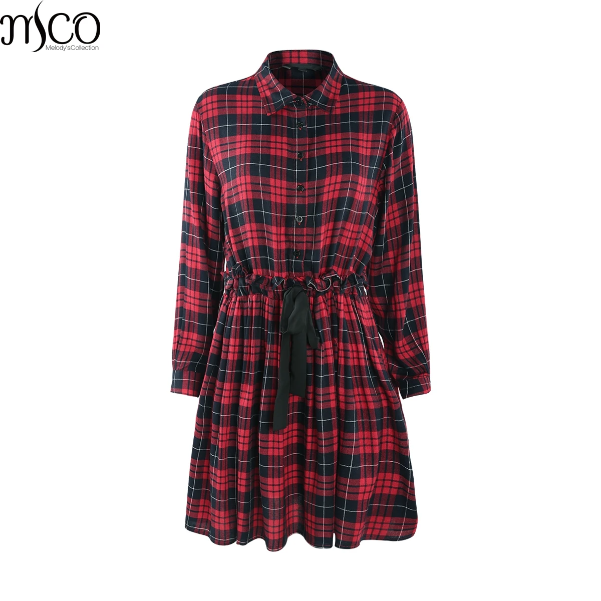 

MCO 2018 Classic Office Ladies Plus Size Check Dress Frill Shirred Basic OL Skater Dresses Simple Big Women Clothing 5xl 6xl 7xl