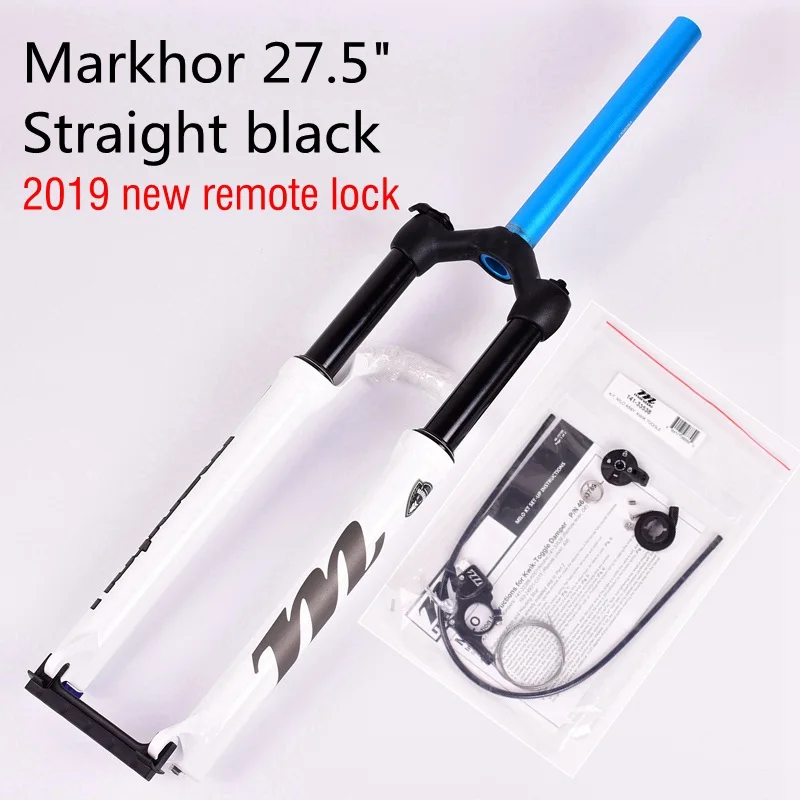 Bike Fork Manitou MARKHOR 26 27.5inchs 29er Mountain MTB Bicycle Fork air Front Fork suspension Manual control remote lock - Цвет: Straight remote WT27