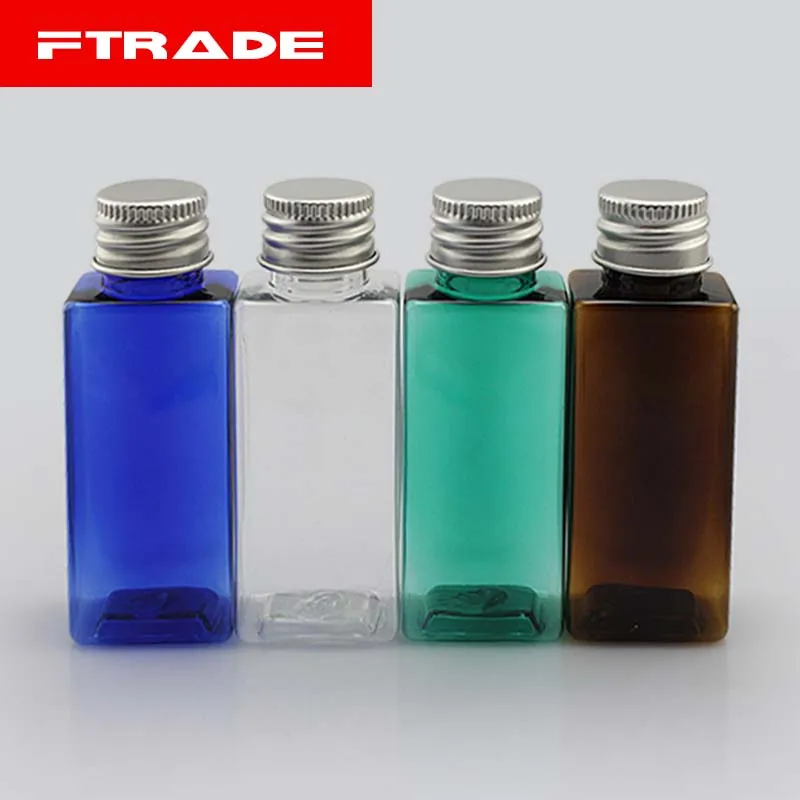 

50pcs 30ml PET jar with aluminium cap ,plastic ,Cosmetic Jar,Cosmetic Packaging,cosmetic container square bottle