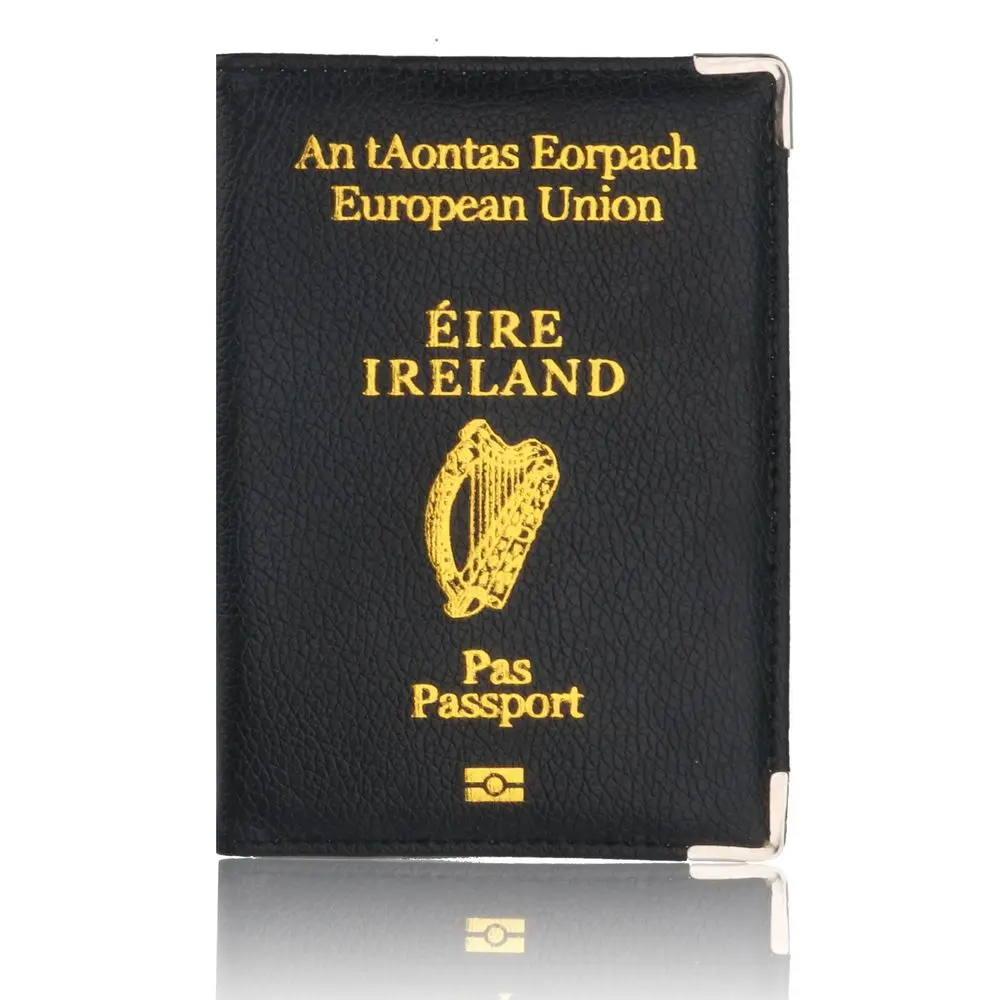 TRASSORY Litchi Pattern European Union Ireland Leather Passport Cover