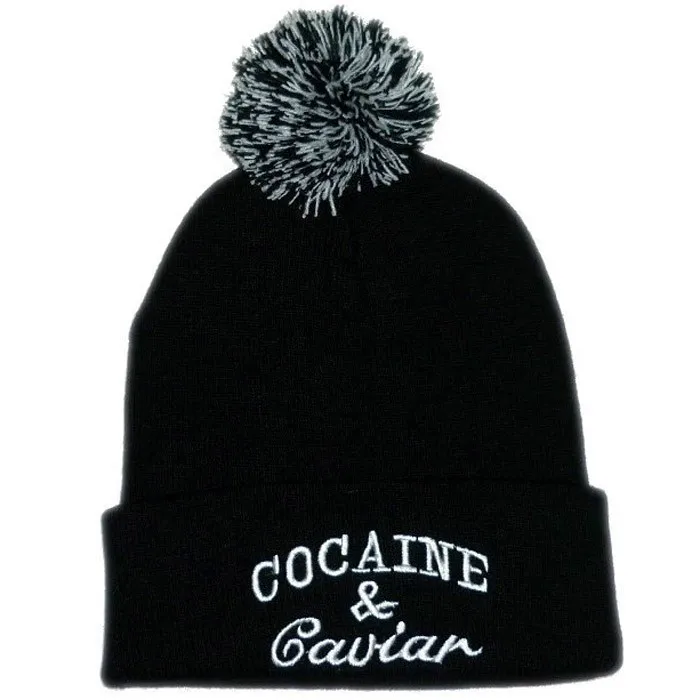 Cocain& Caviar Beanie, шапка с помпоном, хип-хоп, зимние Хлопковые вязаные теплые шапки для мужчин и женщин, шапки с вышитыми буквами, шапки Gorros Bonnets