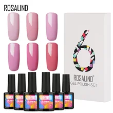 6 шт./лот) ROSALIND 10 мл набор для маникюра Лак для ногтей Набор для маникюра Vernis Полупостоянный Чистый Цвет замочить от ногтей искусство