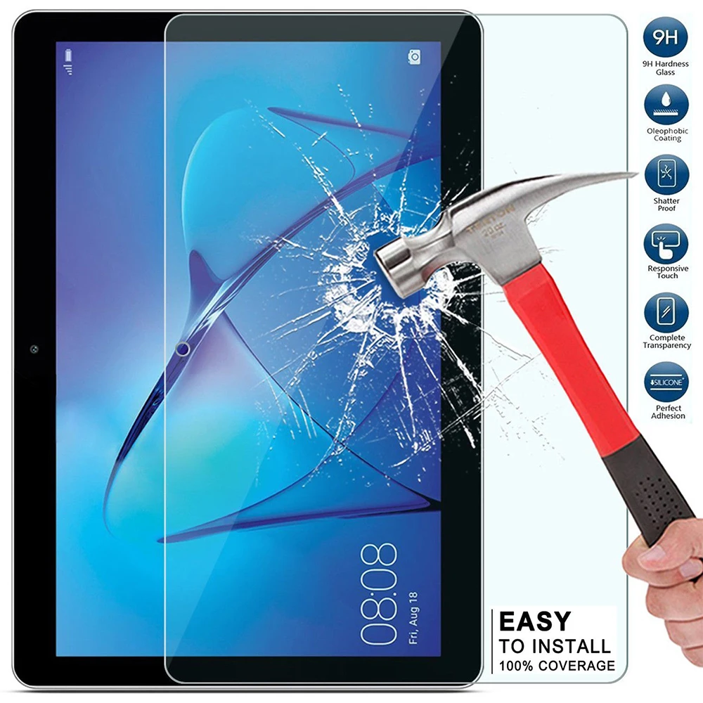 

10" 9H Tablet Screen Protector PC Tempered Glass For Huawei MediaPad Notebook Laptop Film Anti-Dirt Dustproof Protector Cover