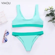 Ретро спортивный стиль, сексуальное бикини для женщин, желтый, белый, зеленый, пуш-ап бикини, новинка, купальный костюм, купальник для женщин и девушек