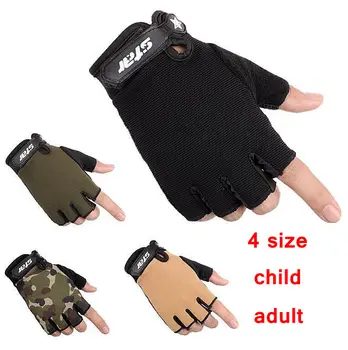 

Couple Outdoor Cycling Gloves Camouflage Half Finger Safe Adult Bike Motorcycle Working Gloves For Children Mens Women's Sports
