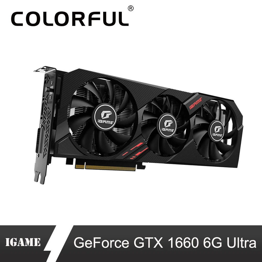 Красочные GeForce GTX 1660 6G Ультра графическая карта Nvidia GDDR5 GPU игровая видеокарта 8 Pin PCI-E3.0 HDMI DVI для рабочего стола