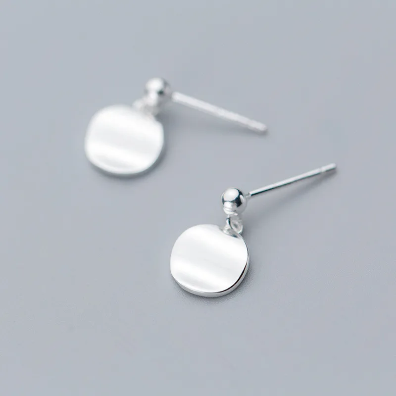 

Fashion 100% 925 Solid Sterling Silver Irregular Concave Stud Earrings For Women Girls Wedding Gift Lady pendientes eh504