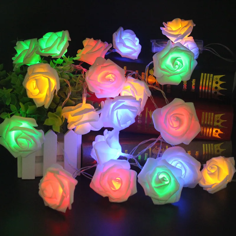 10 20 LED 3 м сказочная гирлянда AA на батарейках роза цветок Свадебная вечеринка День
