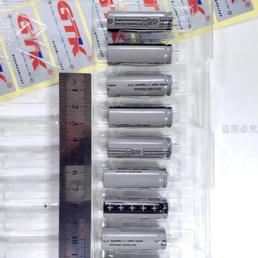 10 шт. литий-ионный супер конденсатор 13400 3,7 в 500 мАч ячеек ...