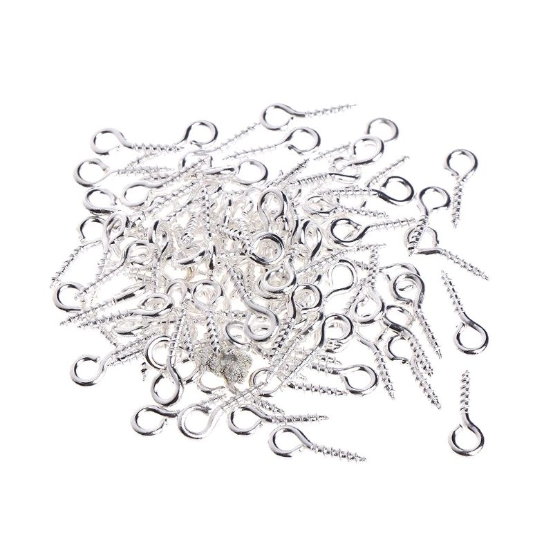 100 Pcs Jewelry Screw Claw Golden Silver Accessories DIY Mini Eye Pins Bolt Bail 100 Pcs Jewelry Screw Claw Golden Silver Accessories DIY Mini Eye Pins Bolt Bail