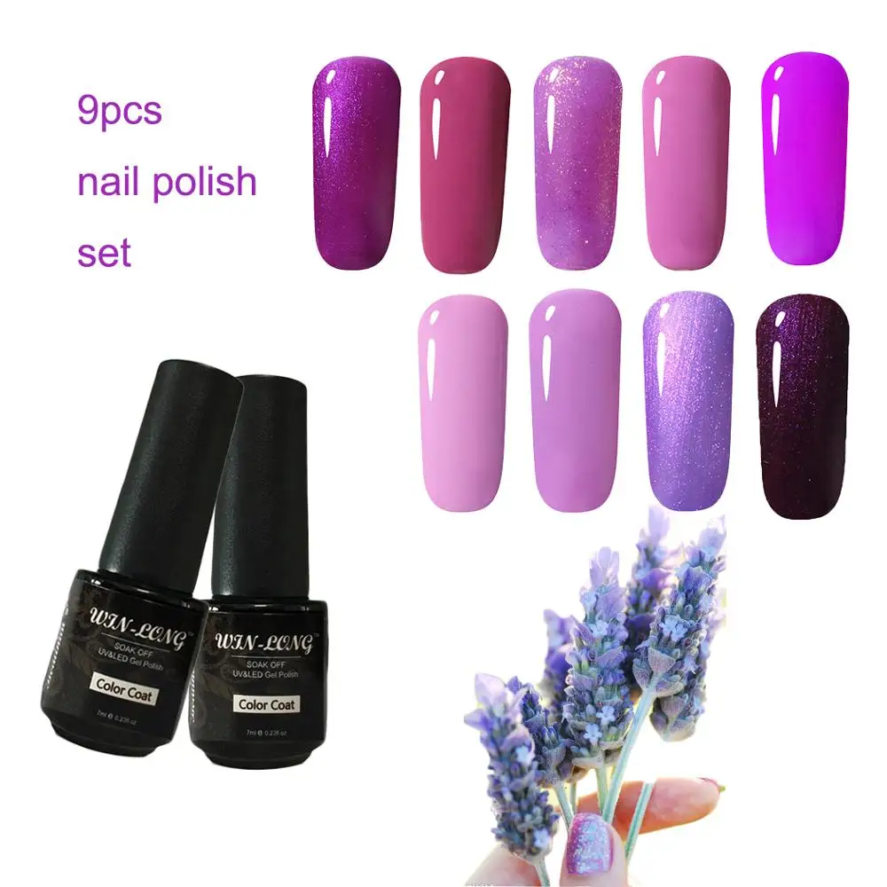 9 Pcs/lot Soak Off Nail Gel Polish Kit Manicure Soak Off Gel Nail Vanishes Base Top Gel Nail Polish Manicure Art Tools Sets Kit