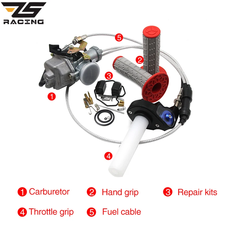 Карбюратор ZS Racing Keihin Auto PZ30 КАРБЮРАТОР 30 мм + ремонтные комплекты рукоятка Ручка