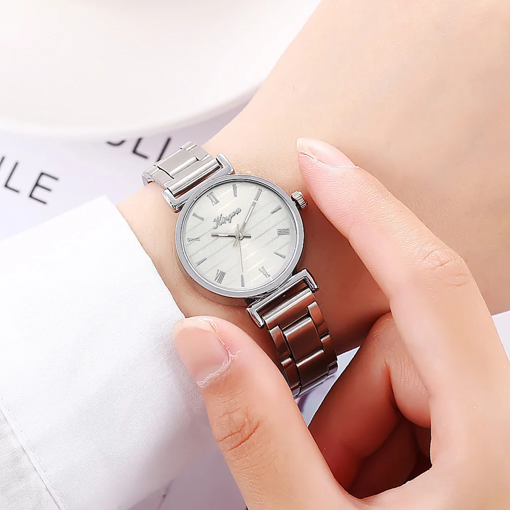 

Luxury Fashion Women Alloy Steel Belt Casual Watch Geneva Simple Steel Belt Watch Women Business relogio feminino reloj