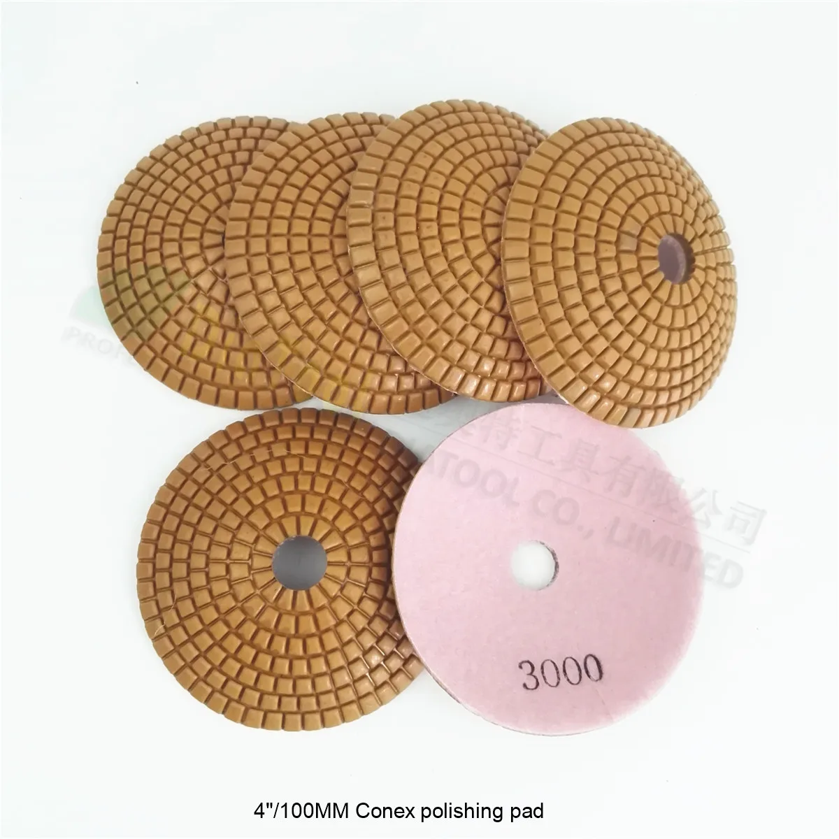 

SHDIATOOL 6pcs 4" Grit 3000 bowl shaped wet diamond polishing pads Dia 100mm convex sanding disc for marble granite ceramic