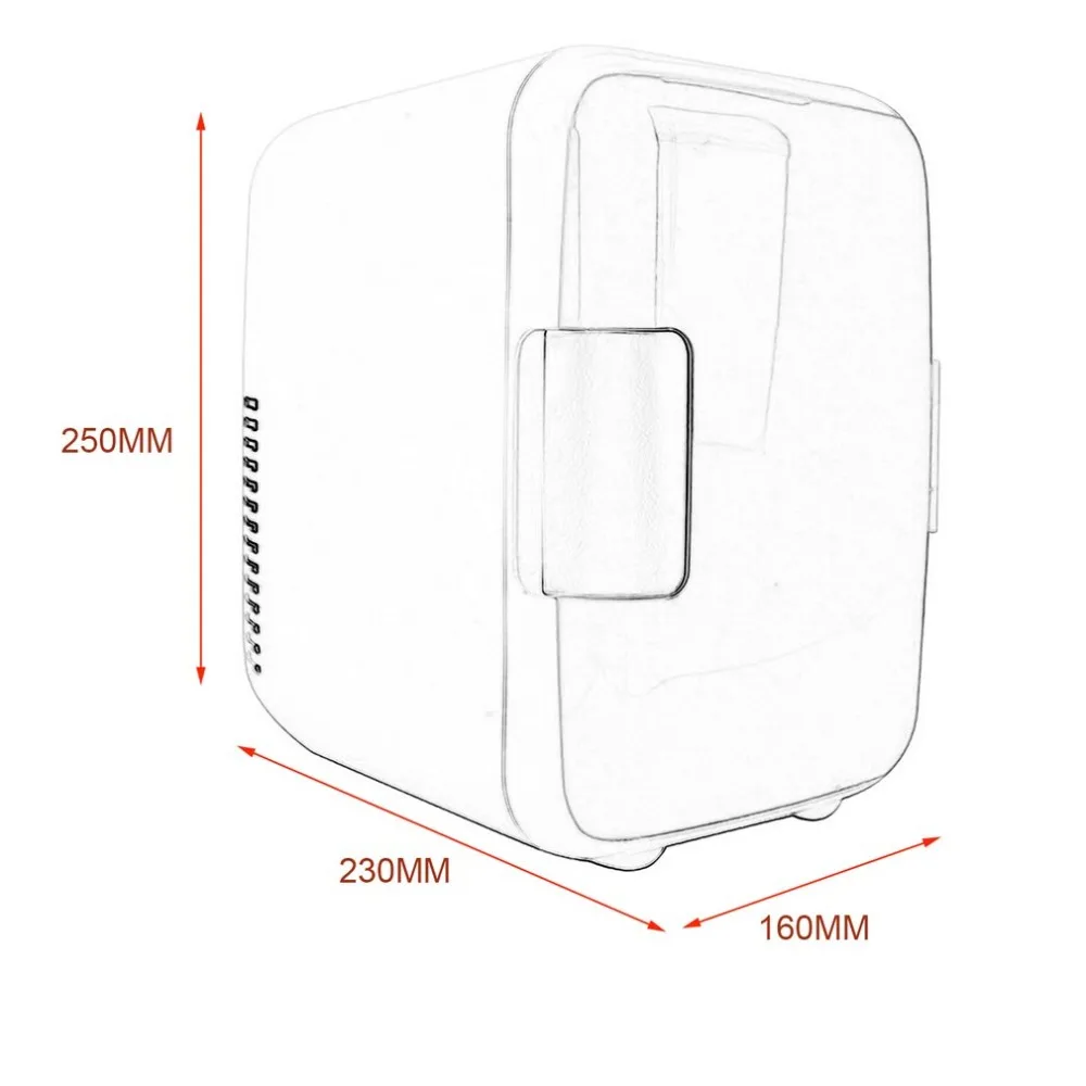 Компактный размер 4L автомобильные холодильники Ультра тихий низкий уровень шума Мини-Холодильники Морозильник охлаждение, отопление коробка холодильник