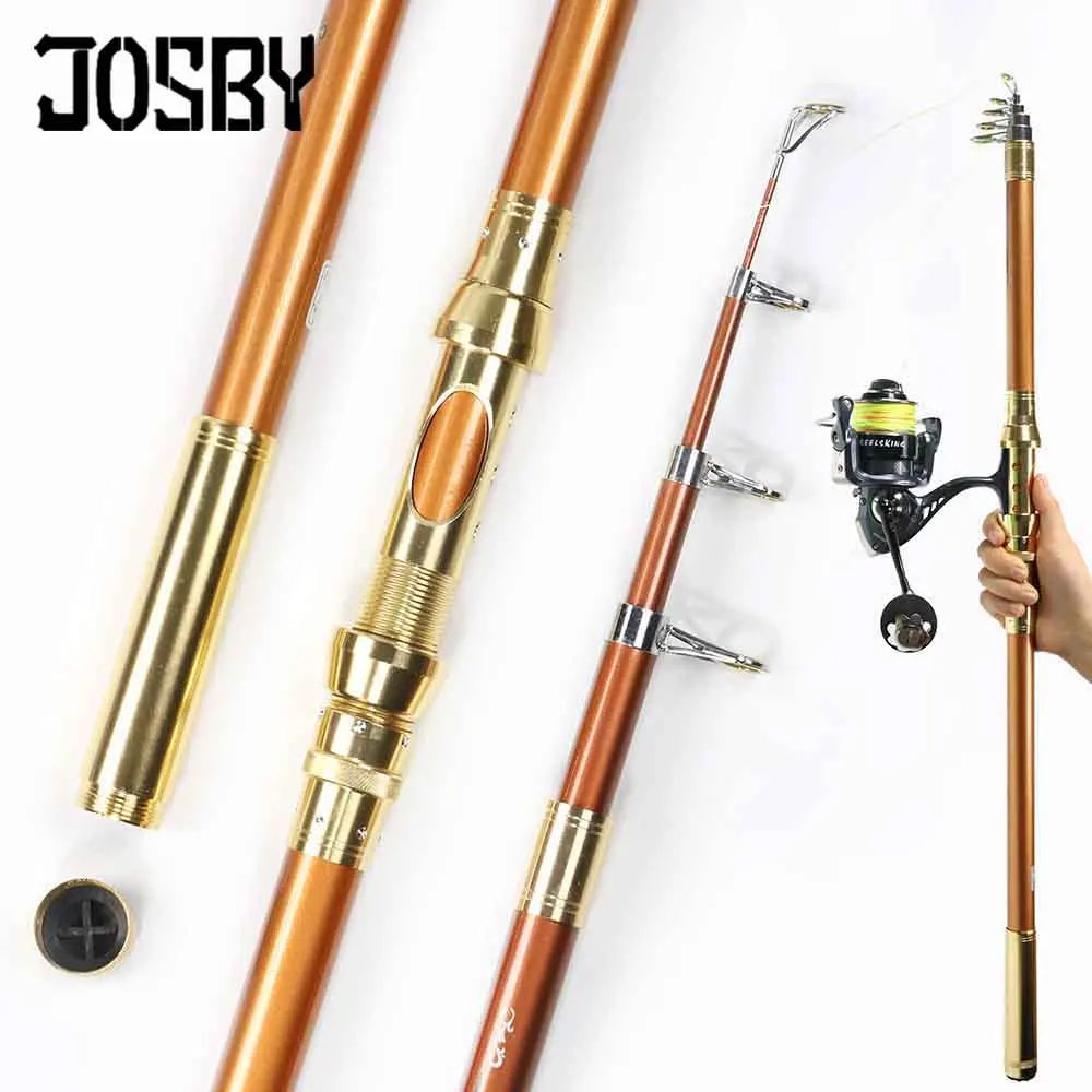 

JOSBY Telescopic 2.1/2.4/2.7/3.0/3.6M Carbon Metal Reel Seat Carp Fishing Rod Spinning Fishing Pole for Outdoor Sports