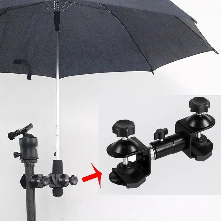 Портативный кронштейн для зонта, аксессуары для камеры, металлический зажим с высокой нагрузкой для зеркальной фотографии, держатель для зонта, Съемный зажим