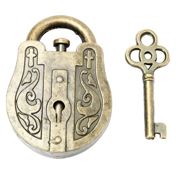 

Vintage Metal Cast God Lock Key Puzzle Toy Iq&Eq Mind Brain Teaser Soup Toys Gift Intellectual Educational Children Adult