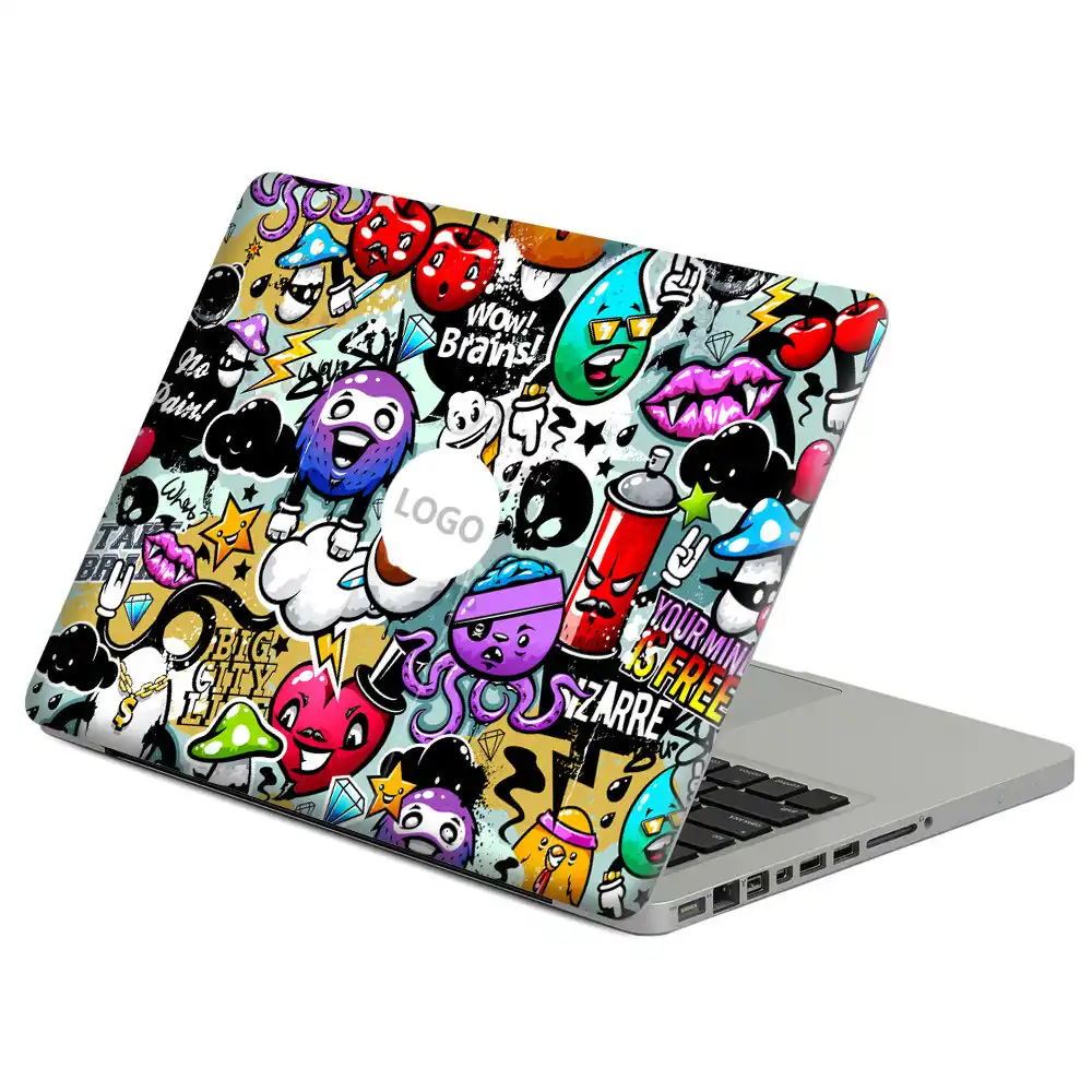 Black cartoon stick figure Laptop Decal Sticker Skin For MacBook Air