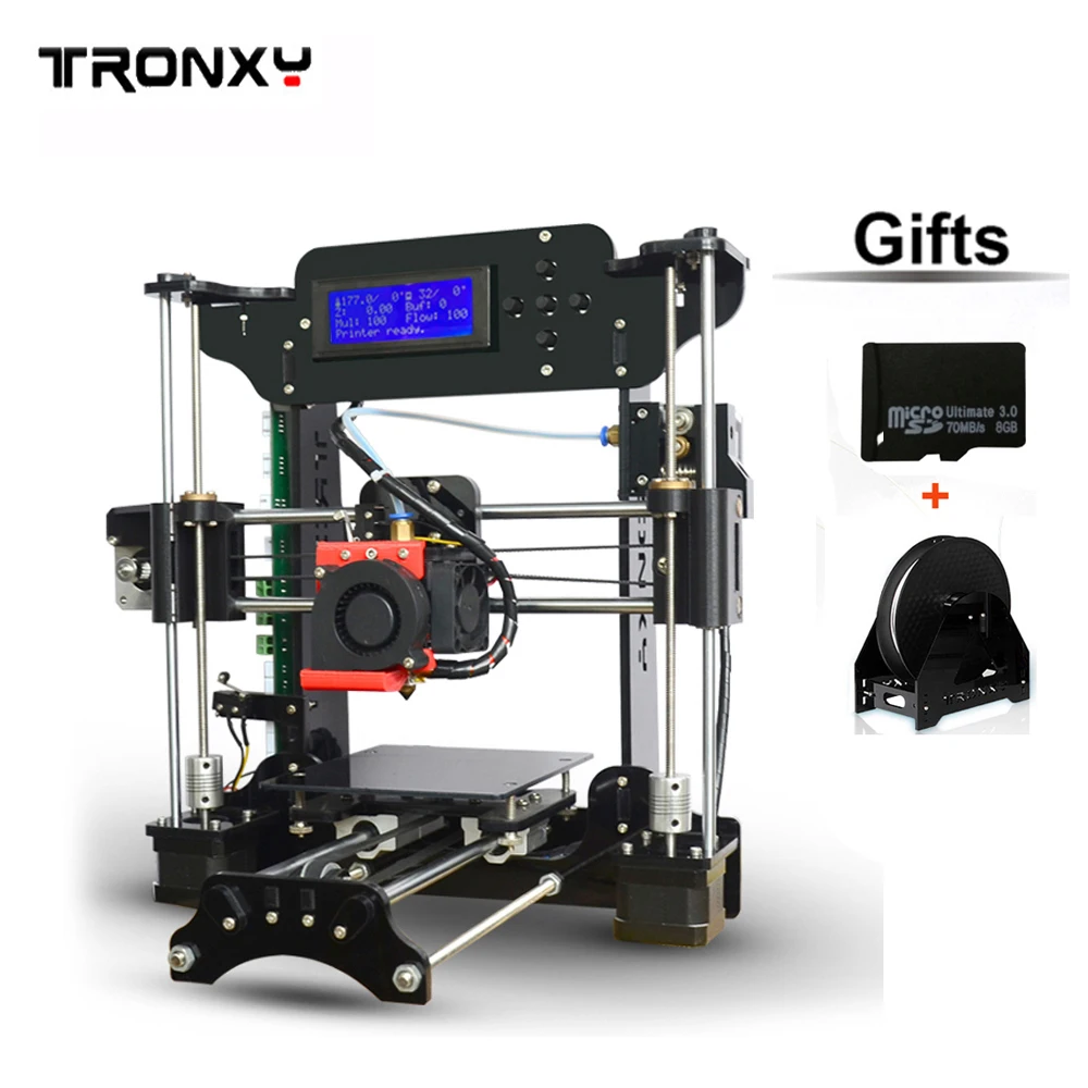 Tronxy 3d printer diy Large Size 120*140*130mm Precision Reprap Prusa i3 3D Printer Kit DIY With Filaments 8GB SD Card As Gift