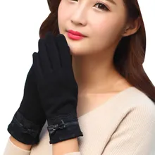 Мода Зима Для женщин короткие Прихватки для мангала с кружевом хлопок Для женщин Прихватки для мангала бабочка узел теплые Guantes подарки# lreo