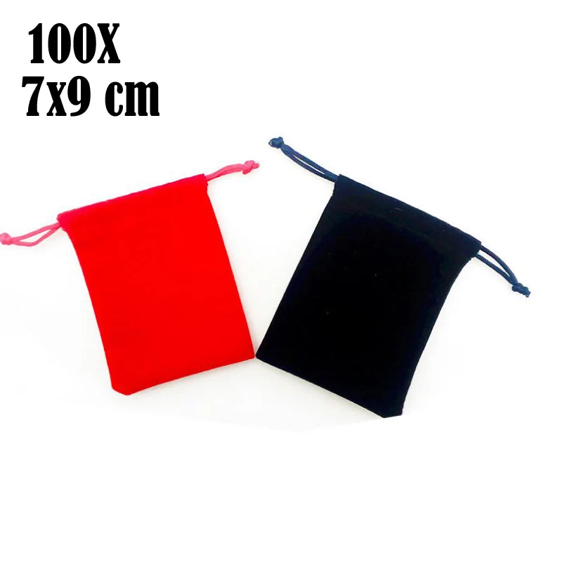 

Cheap 100Pcs 7X9cm Velvet Pouch Bag/Jewelry Bag,Christmas Wedding Gift Bags & Pouches Free Shipping