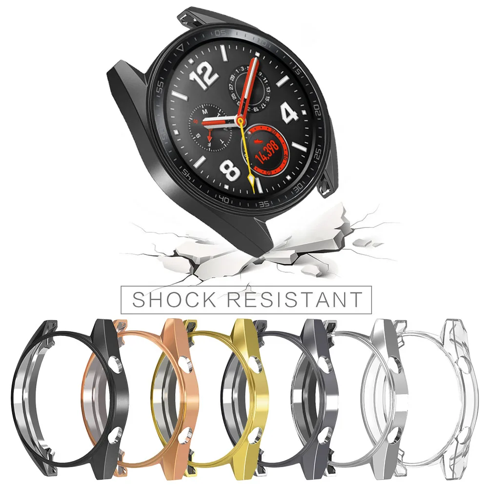 Защитный чехол для Huawei Watch GT 46 мм ударопрочный защитный из ТПУ с покрытием экрана